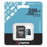 Micro SDXC 256GB Kingston CanvasGo+ Class 10 with Adapter up to 200Mb/s SDCG4/256GB