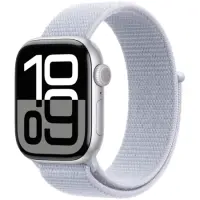 Apple Watch Series 10 Aluminum 42mm GPS eSim NFC IP6X Aluminum Case Silver with Blue Cloud Sport Loop MWWD3QC/A