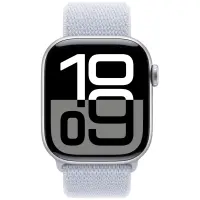 Apple Watch Series 10 Aluminum 42mm GPS eSim NFC IP6X Aluminum Case Silver with Blue Cloud Sport Loop MWWD3QC/A