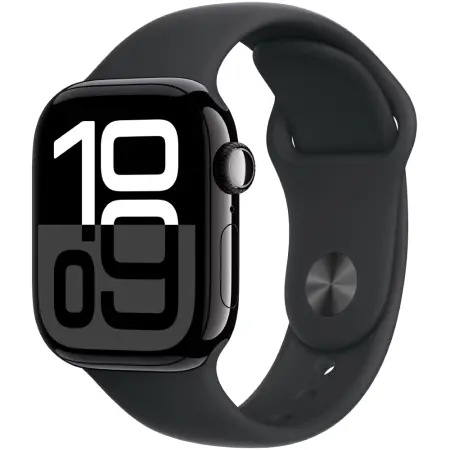 Apple Watch Series 10 Aluminum 46mm GPS eSim NFC IP6X Aluminum Case Jet Black with Black Sport Band MWWQ3QF/A
