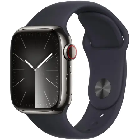 Apple Watch Series 9 41mm GPS eSim NFC IP6X Stainless Steel Case Graphite with Midnight Sport Band MRJ93QF/A