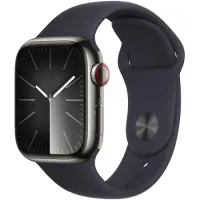 Apple Watch Series 9 41mm GPS eSim NFC IP6X Stainless Steel Case Graphite with Midnight Sport Band MRJ93QF/A