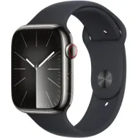 Apple Watch Series 9 45mm GPS eSim NFC IP6X Stainless Steel Case Graphite with Midnight Sport Band MRMW3QF/A