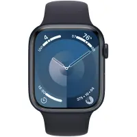 Apple Watch Series 9 Aluminum 45mm GPS eSim NFC IP6X Stainless Steel Case Midnight with Midnight Sport Band MRMD3QF/A