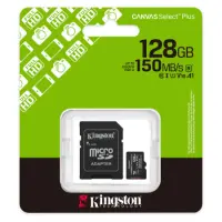 MicroSDXC 128GB  Kingston Canvas Select Plus+ MicroSDXC 128GB Class 10 με SD Adapter έως 150MB/s SDCS3/128GB