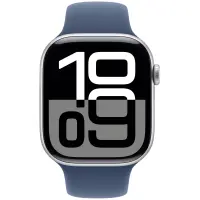 Apple Watch Series 10 Aluminum 46mm GPS eSim NFC IP6X Aluminum Case Silver με Sport Band Denim MWWM3QF/A