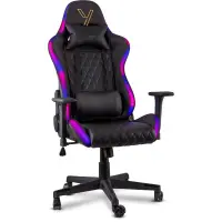 Gaming Chair Yenkee YGC 300RGB STARDUST Black with Scratch Resistant PU Leather 3D Armrest Adjustment and RGB Lighting Max. Load 120kg