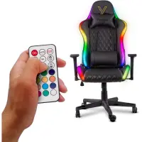 Gaming Chair Yenkee YGC 300RGB STARDUST Black with Scratch Resistant PU Leather 3D Armrest Adjustment and RGB Lighting Max. Load 120kg