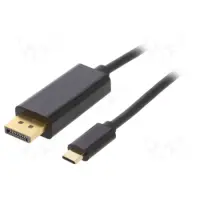 Data Cable Akyga AK-AV-16 USB-C to DisplayPort 4Κ 60Hz Black 1.8m