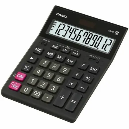 Calculator Dual 12 Digits LCD Display Casio GR-12-W-EP Black