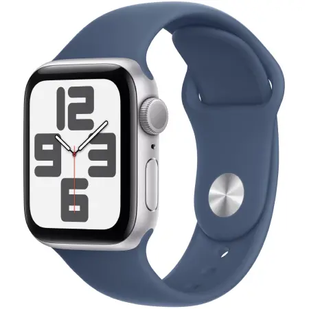 Apple Watch SE2 (2024) Aluminum 40mm GPS eSim NFC 5 ATM Aluminum Case Silver με Sport Band Denim MXED3QH/A