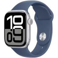 Apple Watch Series 10 Aluminum 42mm GPS eSim NFC IP6X  Aluminum Case Silver with Sport Band Denim MWWC3QH/A