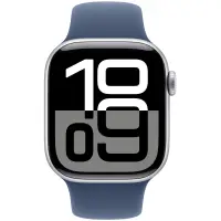 Apple Watch Series 10 Aluminum 42mm GPS eSim NFC IP6X  Aluminum Case Silver with Sport Band Denim MWWC3QH/A