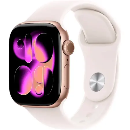Apple Watch Series 11 (2025) Aluminum 46mm GPS NFC IP6X  Aluminum Case Rose Gold with Sport Band Light Blush