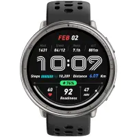 Smartwatch Amazfit Active 2 (Round Premium) 1.32" AMOLED  GPS NFC 5 ATM Call Version Black Leather Strap