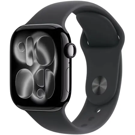 Apple Watch Series 11 (2025) Aluminum 42mm GPS NFC IP6X  Aluminum Case Jet Black with Sport Band Black