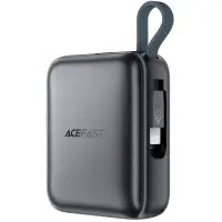 Power Bank Acefast M23 Mini 10000mAh PD22.5W Fast Charging with 1xUSB-C Cable and 1xLightning Cacle and 1χUSB-C Port Black