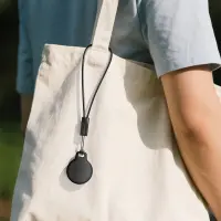 Acefast Tag S1 Anti-Lost Tracker Only for iOS Works With Apple Find My Network with Protective Case and Strap Black