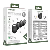 Set Acefast Tag S2 Anti-Lost Tracker Only for iOS Works With Apple Find My Network with Strap Black Pcs.4