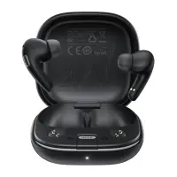 Wireless Hands Free Acefast W4 v5.4 350mAh TWS ENC AI-Noise Reduction IPX4 with Ultra-thin Charging Case/Phone Stand Black