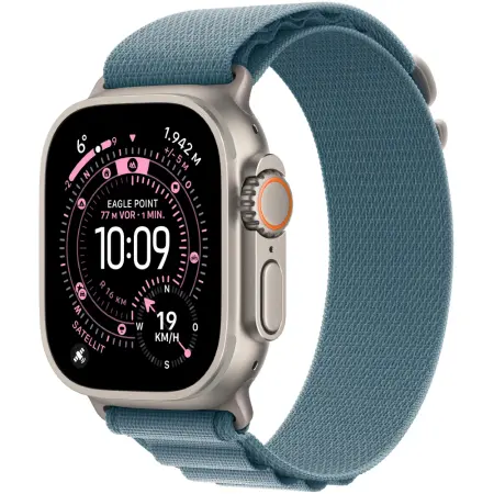 Apple Watch Ultra 3 49mm GPS eSIM NFC IP6X Natural Titanium Case with Light Blue Alpine Loop