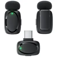 Lavalier Microphones Acefast R2 HD Noise Reduction Low Latency 15m Range and 20hr Battery Life with USB-C Transmitter and Charging Case Black