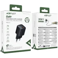 Travel Charger Acefast A118 Mini Fast Charging 1xUSB-C PD30W QC3.0 GaN Black