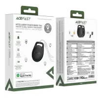 Acefast Tag S2 Anti-Lost Tracker Only for iOS Works With Apple Find My Network with Strap Black