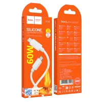 Data Cable Hoco X122 Benefit USB-C to USB-C PD60W 3A Fast Charging White 1m