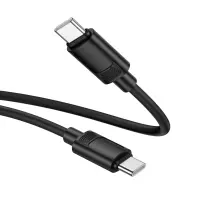 Data Cable Hoco X122 Benefit USB-C to USB-C PD60W 3A Fast Charging Black 1m