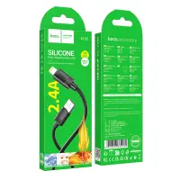 Cable Hoco X122 USB-A  to Lightning 2.4A Fast Charging Black 1m