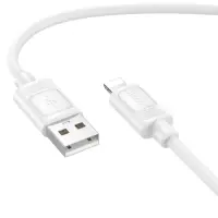 Cable Hoco X122 USB-A  to Lightning 2.4A Fast Charging White 1m