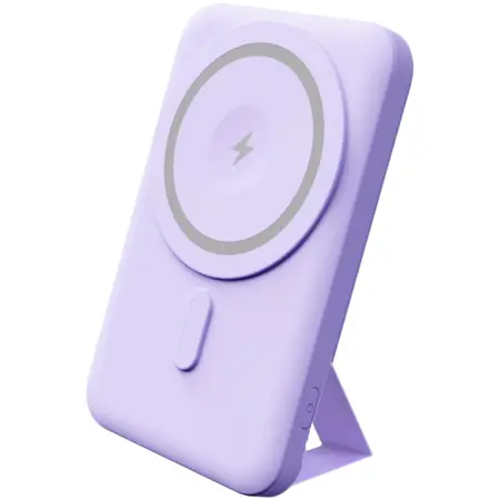Power Bank Yenkee YPB 501 5000mAh 15W 3A MagSafe Wireless Charging and 1xUSB-C PD20W Port, LED Battery Indicator Purple