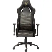 Gaming Chair Yenkee YGC 110GD ONYX Black with Scratch Resistant PU Leather 3D Armrest Adjustment Max. Load 130kg