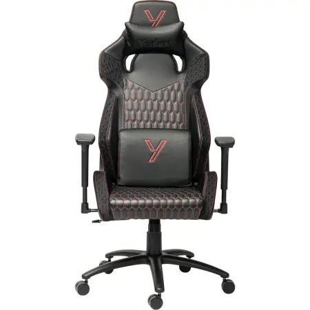 Gaming Chair Yenkee YGC 110RD GHOST Black with Scratch Resistant PU Leather 3D Armrest Adjustment Max. Load 130kg