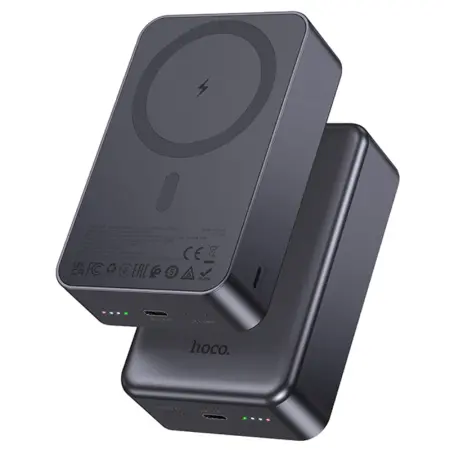 Power Bank Hoco J160B 20000mAh PD20W QC3.0 1xUSB-C and Wireless Charging 15W with LED Battery Indicator Black