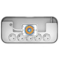 Desktop Charger Box Energizer EPB2500W03EU 2500W 10A Max with 5xSuko Sockets + 1xUSB-C PD20W + 2xUSB-A 18W QC3.0 / 2.4A, Wireless Charging 15W, Safety On/Off Switch Cable 2m White