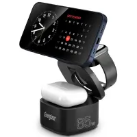 Desktop Charger Energizer 5-in-1 WCP311 65W with 1xUSB-C 65W 1xUSB-A 18W and Wireless Charging 15W Black