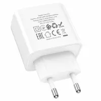 Noozy Core C21 PD25W Travel Charger with USB-C to USB-C Cable 1m White
