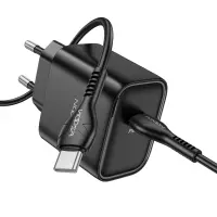 Noozy Core C21 PD25W Travel Charger with USB-C to USB-C Cable 1m Black