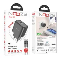 Noozy Core C21 PD25W Travel Charger with USB-C to Lightning Cable 1m Black