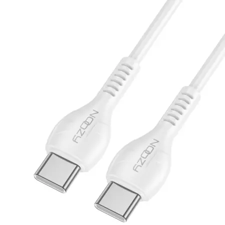 Noozy A45 Power Cable USB-C to USB-C Fast Charging 60W+Apple PD27 White 1m