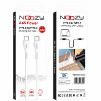Noozy A45 Power Cable USB-C to USB-C Fast Charging 60W+Apple PD27 White 1m