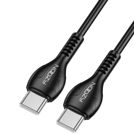 Noozy A45 Power Cable USB-C to USB-C Fast Charging 60W+Apple PD27 Black 1m