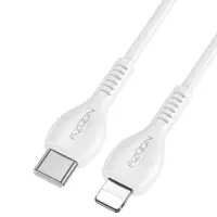 Noozy A45 Power Cable USB-C to Lightning Fast Charging 30W 3A White 1m
