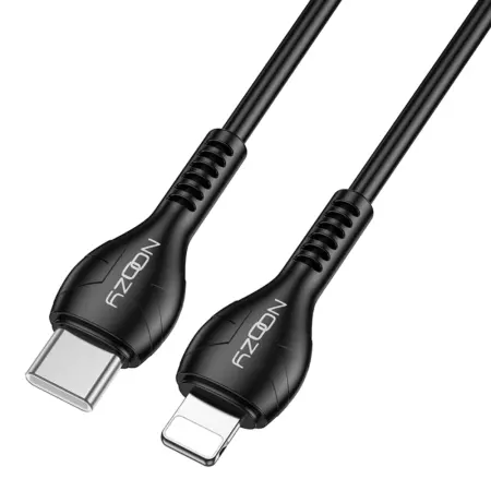 Noozy A45 Power Cable USB-C to Lightning Fast Charging 30W Black 1m