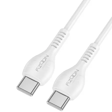 Noozy A45 Power Cable USB-C to USB-C Fast Charging 60W+Apple PD27 White 2m