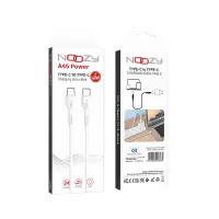 Noozy A45 Power Cable USB-C to USB-C Fast Charging 60W+Apple PD27 White 2m