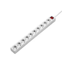 Power Strip Hama with 10 Suko Sockets and On/Off Switch 3m Cable White Max 3500W