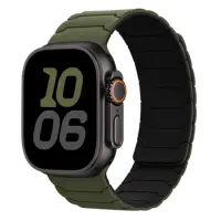 Watchband Hoco WA39 Flex Series 38/40/41/42mm Silicon Strap For Apple Watch series 1/2/3/4/5/6/7/8/9/SE/SE2 Army Green with Black